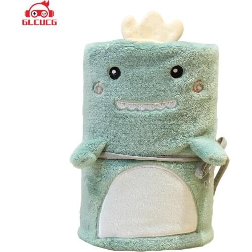 GLCUCGCute Cartoon Animal Air Conditioning Blanket Dinosaur Children Roll Carpet Flannel Office Nap Blanket Gifts for Girlfriend