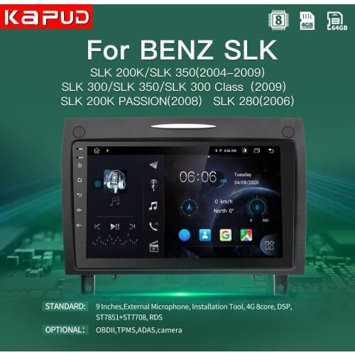Kapud 9"Android 10.0 For Benz SLK 200K/SLK 350/SLK300/SLK 280 4G LTE Navigation Car Stereo Multimedia Player Audio GPS Radio BT