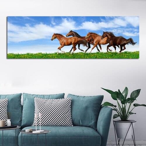 Large Size Modern Animal Canvas Painting Running Horse Paintings Wall Decor Poster Canvas for Home Decor
