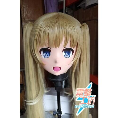 KM9177) Handmade Female Sweet Girl Resin Crossdress Outfit Cosplay Japanese Animegao Role Play Kigurumi Mask