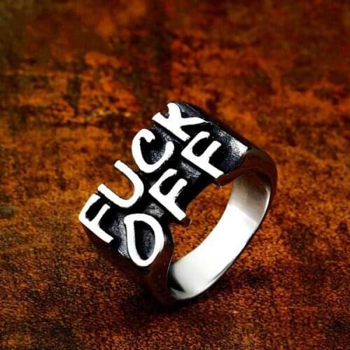 Vintage Stainless Steel Statement Punk Style Letter Rings For Men/Women Party Bands Ring Jewelry Birthday Gifts Drop Shipping