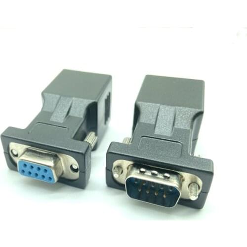 COM Port to LAN Ethernet Port Converter DB9 RS232 male Female to RJ45 Female Adapter 1pcs Requires no external power