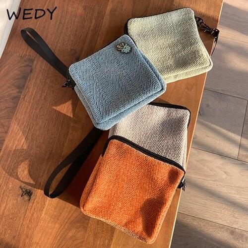 Linen Fabric Coin Purse Solid Color Women Change Purse Mini Wallet Sanitary Napkin Storage Pouch Japan Style Girls Cute Wallets