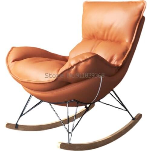 Nordic rocking chair single sofa chair adult recliner lazy leisure sofa home bedroom study balcony rocking chair