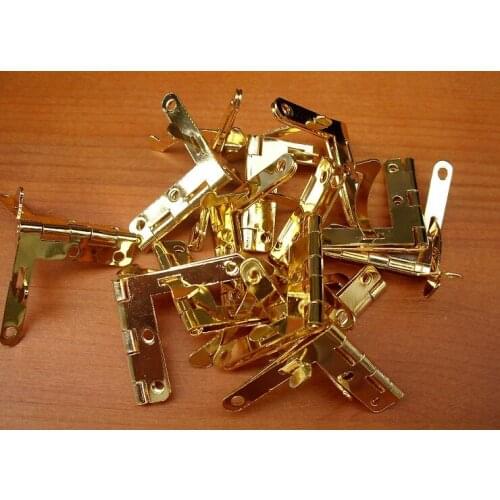 Hardware accessories hinge 22MM*28MM gift box fixed button small hinges Gold