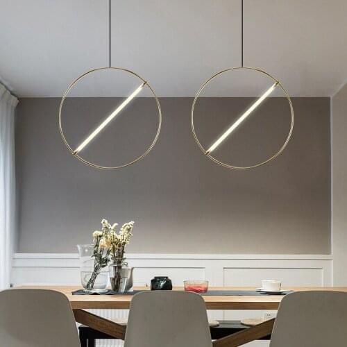 Minimalist Modern LED Hanging Lights round ring Circle Pendant Lamp Home For Living Room Lighting Indoor Fixture