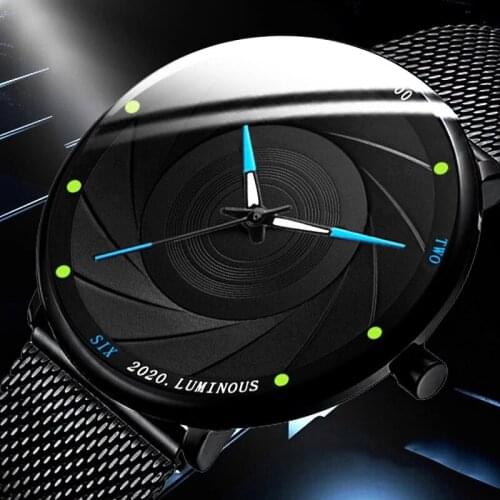 2021 Fashion Business Quartz Watches for Men Mesh Belt Wristwatch Mens Clock Luminous Hands Male Watch Relogio Masculino