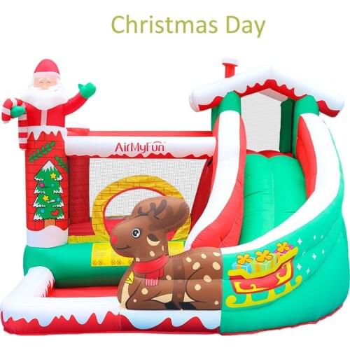 Christmas Day Inflatable Jumping bouncer Castle Slide Family Used Bouncy House for Kids Indoor Trampoline