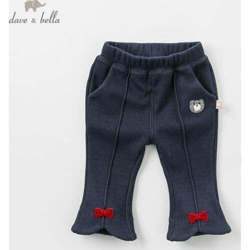 DB9227 dave bella autumn baby girls pants children full length kids pants infant toddler trousers