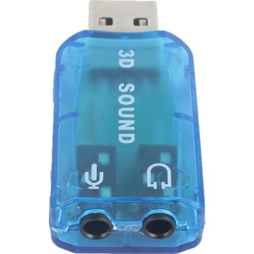 Portable Compact 3D Audio Card USB 1.1 Mic / Speaker Adapter 7.1 CH Surround Sound for PC Computer Laptop