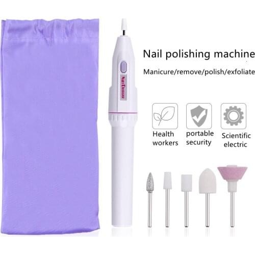 Mini Professional Electric Nail Drill Kit Battery Manicure Pedicure Grinding Polishing Nail Art Sanding File Pen Tools Machine