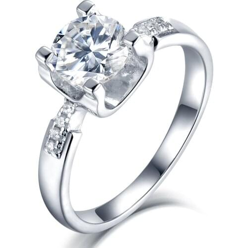 Luxury Women Ring 100% 925 Sterling Silver Ring Noble Moissanite Wedding Rings Jewelry Accessories Gift For Girl Lady Party