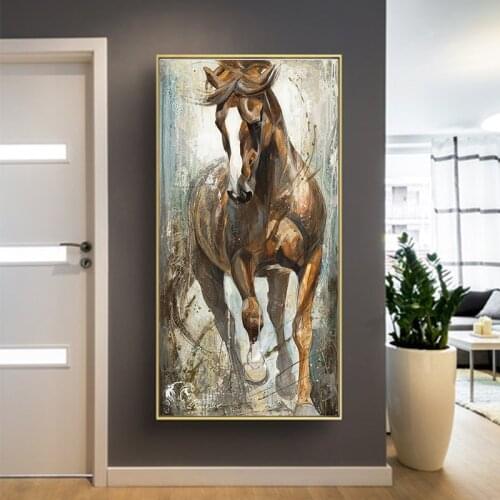 Modern Watercolor Horse Animals Artistic Cuadros Oil Painting on Canvas Posters and Print Wall Art Picture for Living Room Decor