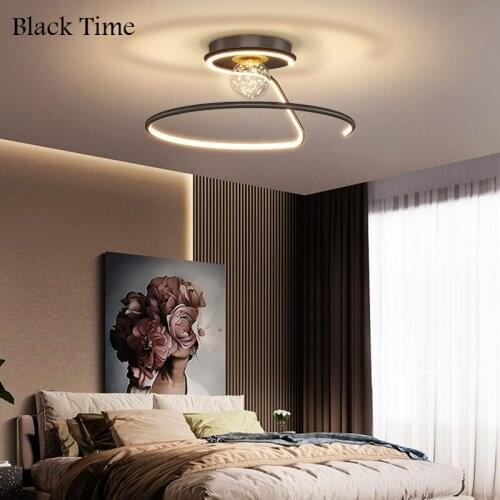 Simplicity LED Chandeliers Indoor Black&Gold Chandelier Lamp for Living Room Bedroom Dining Room Kitchen Light Home Decor Lights