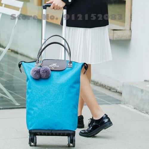 Trolley Luggage Bag Travel Grocery Shopping Trolley Trolley Folding Household Portable Shopping Grocery Bag Small Trolley Shoppi