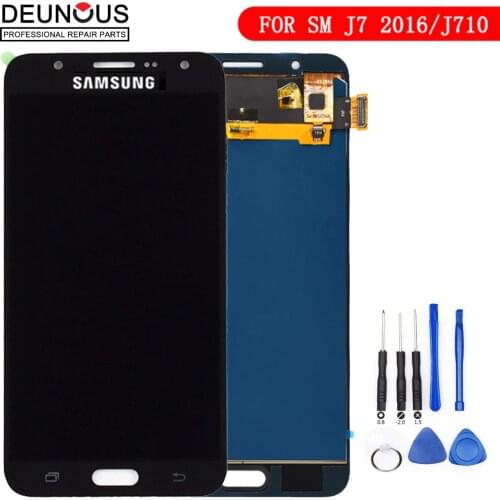 TFT Can Adjust For Samsung Galaxy J7 2016 LCD Display J710 J710FN Touch Screen Digitizer Glass Assembly Frame J710F J710 LCD