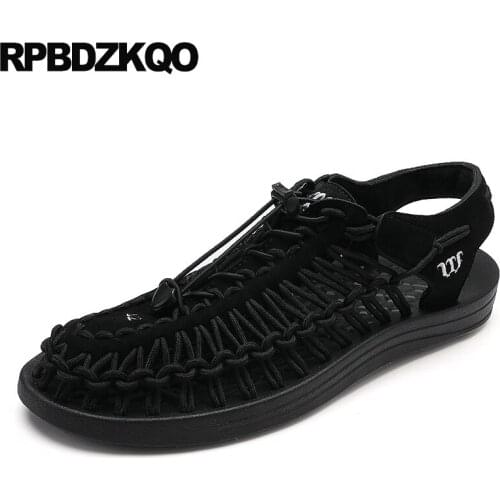 Strap woven men gladiator sandals summer breathable plus size black outdoor large native closed toe shoes fashion designer 45