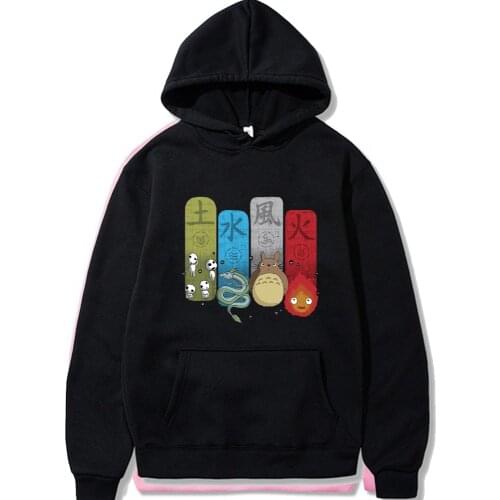 Totoro Hoodie Anime Sweatshirt Long Sleeves Loose Mens and Womens Casual Clothes