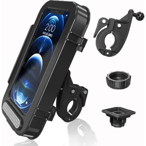 Universal Bicycle Cell Phone Holder Handlebars Mount Waterproof 360° Rotation Adjustable Shower Phone Case Touch Screen