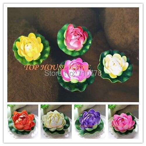 6 COLORS AVAILABLE 10CM Small Artificial Water lily flower fish tank home wedding supermarket decoration foam spatterdock