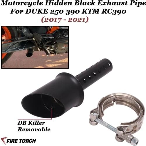 Motorcycle Exhaust Pipe Idle Exhalation Silence For KTM DUKE 125 250 390 RC125 RC390 2017-2021 Hidden Black Muffler DB Killer