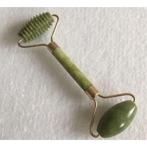 Green jade / red agate facial massage roller anti wrinkle beauty bar stick body massage face slimming wheel body massage free