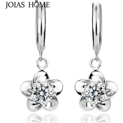 JoiasHome 925 Sterling Silver Earrings For Charm Lady Flower Shape Silver Earrings Jewelry Female Party Gift Wholesale