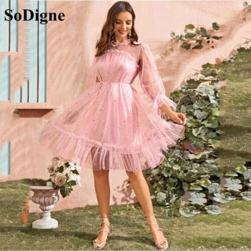 SoDigne 2021 Tulle Red Prom Dresses Tiered Straps Corset Boning Evening Dress Tea Length Formal Party Gown