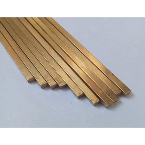 1pcs 450mm long diameter 1mm/1.5mm/2mm/2.5mm/3mm/3.5mm/4mm/4.5mm brass square rod thin quartet strip brassiness solid stick