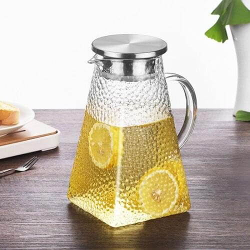 1pcs Heat-Resistant Hammer Glass Cool White Open Kettle Set High Borosilicate Glass Household Transparent Juice Pot Water Pots