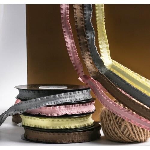 10mm Grosgrain Ruffle Ribbons Polyester For Headwear Headband Hair Ornament Bowknot Clips Handmade Accessories 1cm 3/8" グログランリボン