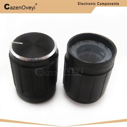 10pcs/lot 13*17mm aluminum alloy potentiometer 13*17 knob rotation switch volume control knob black In Stock