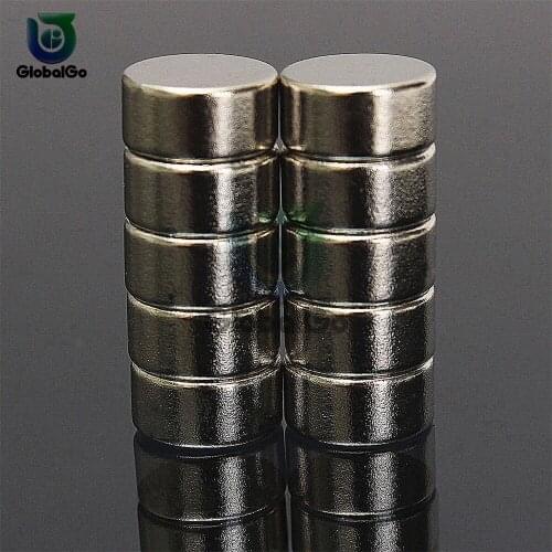 10Pcs Powerful Rare Earth Cylindrical Neodymium Disk Magnet 10x5mm N52 Hard Round Magnet Using NdFeB Magnetic Material