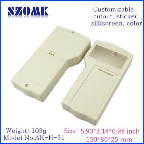 10 pieces szomk plastic handheld box for electronics project 4x AA battery instrument enclosure control housing 150*80*25mm