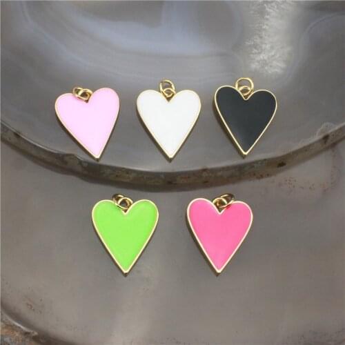 20*17mm 30pcs/lot High quality colorful enamel pendant,heart shape enamel charm, bracelet/necklace component wholesale