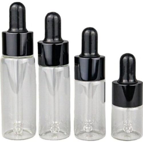 20pcs/lot 5ml 10ml 15ml 20ml Clear Glass Dropper Bottle Portable Glass Eye Dropper Aromatherapy Esstenial Oil Bottle