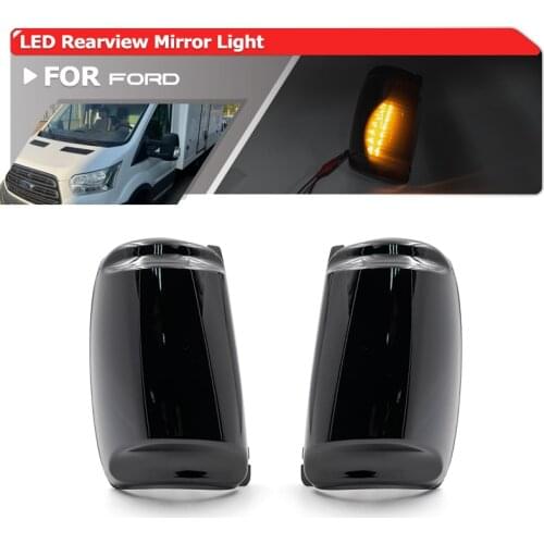 2x Smoked Car Led Rearview Side Mirror Indicator Turn Signal Light For Ford Transit MK8 MKVIII 2014-2019