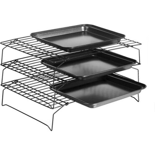3 Tier Baking Cooling Rack Nonstick Stackable Grid Cooking Cake Pies Bakery Oven
