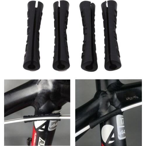 4pcs Bicycle Brake Cable Housing Rubber Protective Sleeve Brake Cable Protectors Guides Bike Accessories