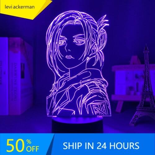 Anime 3d Light Attack on Titan Annie Leonhart Lamp for Home Decor Birthday Gift Manga Attack on Titan LED Night Lamp Annie