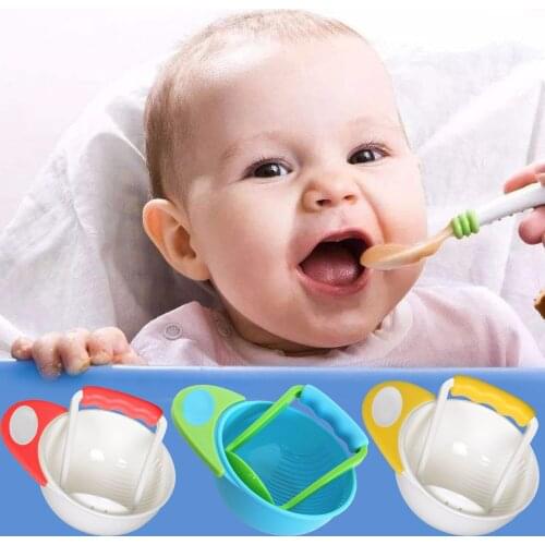 DIY Safety Non-Slip Baby Food Grinding Bowl Manual Infant Food Fruit Mud Mill Mash Bowl Making Toddler Food Grinder Tool