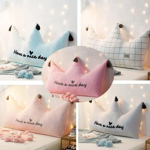 Crown shaped bed head big pillow soft bed head cushion and large backrest decorate the bedroom for children and adult