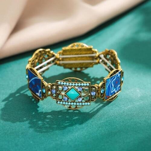 Brand Tibet Vintage colorful crystal Flower Bracelet Woman Accessories Bijoux Fashion Collar Charms bracelets & bangles Wholesal