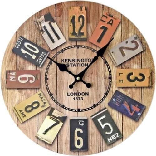 Wood European Old Time Classic Retro Wall Clock Fashion Decoration Living Room Wall Decor Saat Home Watch Wall Gift
