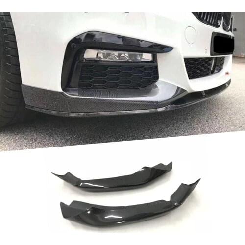 For 5 Series Front Bumper lip Splitters Aprons for BMW G30 G31 M Sport 2017 2018 2019 MP Style Carbon Fiber Head Flap Cupwings