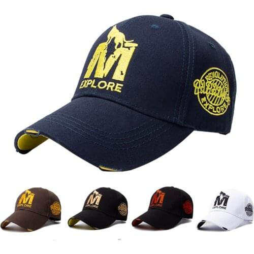 Mens Baseball Cap British Wolf Embroidery M Letter Couple Retro Summer Outdoor Mountaineering Sun Hat