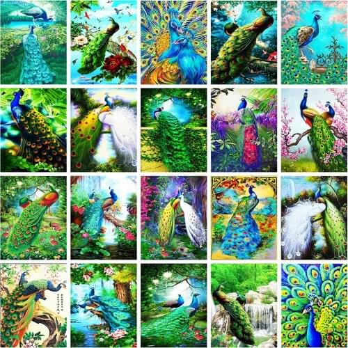 Evershine 5D DIY Diamond Painting Peacock Animal Diamond Mosaic Cross Stitch Full Square Rhinestone Embroidery Home Decor