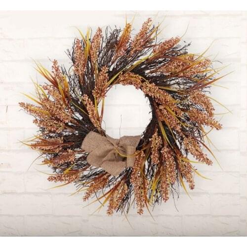 Thanksgiving Decoration Garland New Wheat Ears Grain Harvest Vine Circle Christmas Decorations Holiday Supplies
