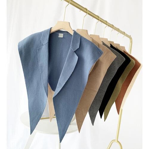 Formal Women Triangle Scarf Shawl Fake Collars Lady Lapel False Collar Necklace Tie Suits Decorative Detachable Collar Cape