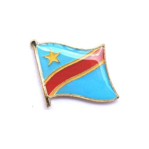 Congo-2 single flag pin badge